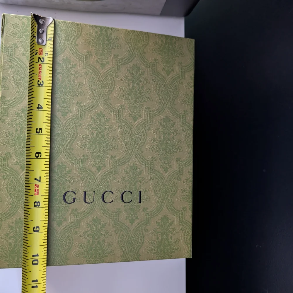 Gucci Green Paisley Gift Box, Ribbon, and Tissue Paper